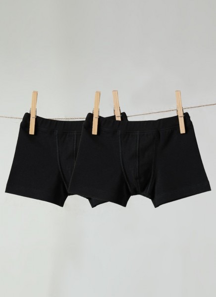 Erkek Çocuk Organik Boxer 2'li Paket 9401 - Siyah - Blackspade (1)