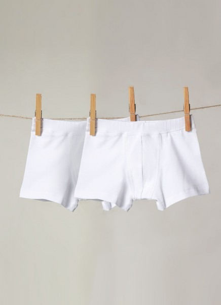 Erkek Çocuk Organik Boxer 2'li Paket 9401 - Beyaz - Blackspade (1)