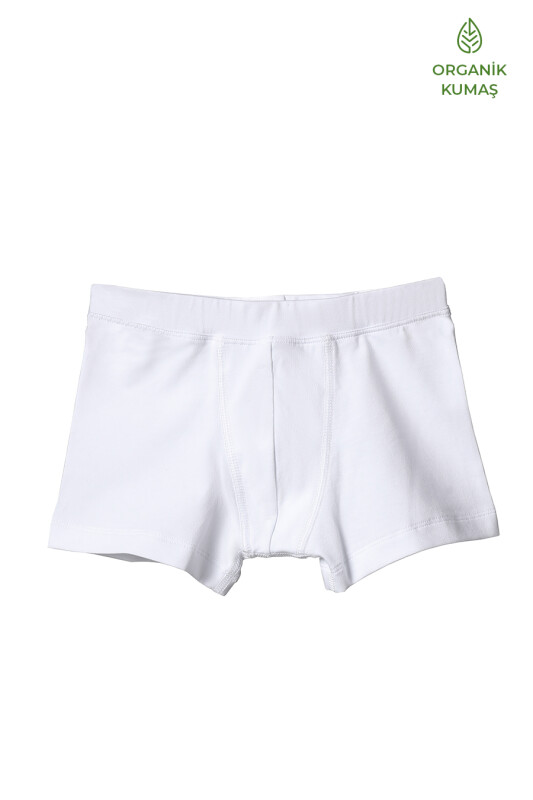 Erkek Çocuk Organik Boxer 2'li Paket 9401 - Beyaz - Blackspade