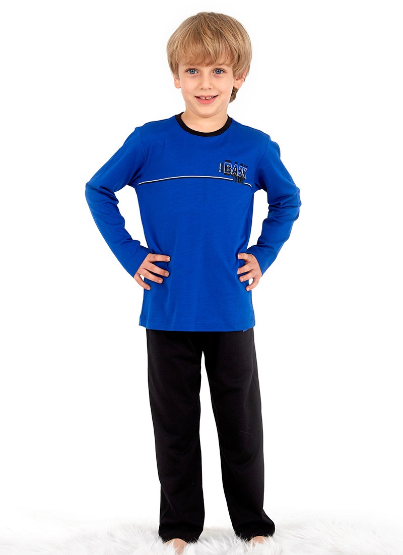 Erkek Çocuk Pijama Takımı 30737 - Mavi - Thumbnail