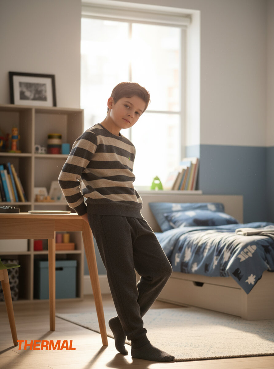 Erkek Çocuk Termal Pijama Takımı 40846 - Antrasit - Blackspade