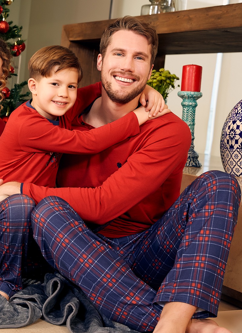 Erkek Pijama Takımı 30767 - Kırmızı - Thumbnail