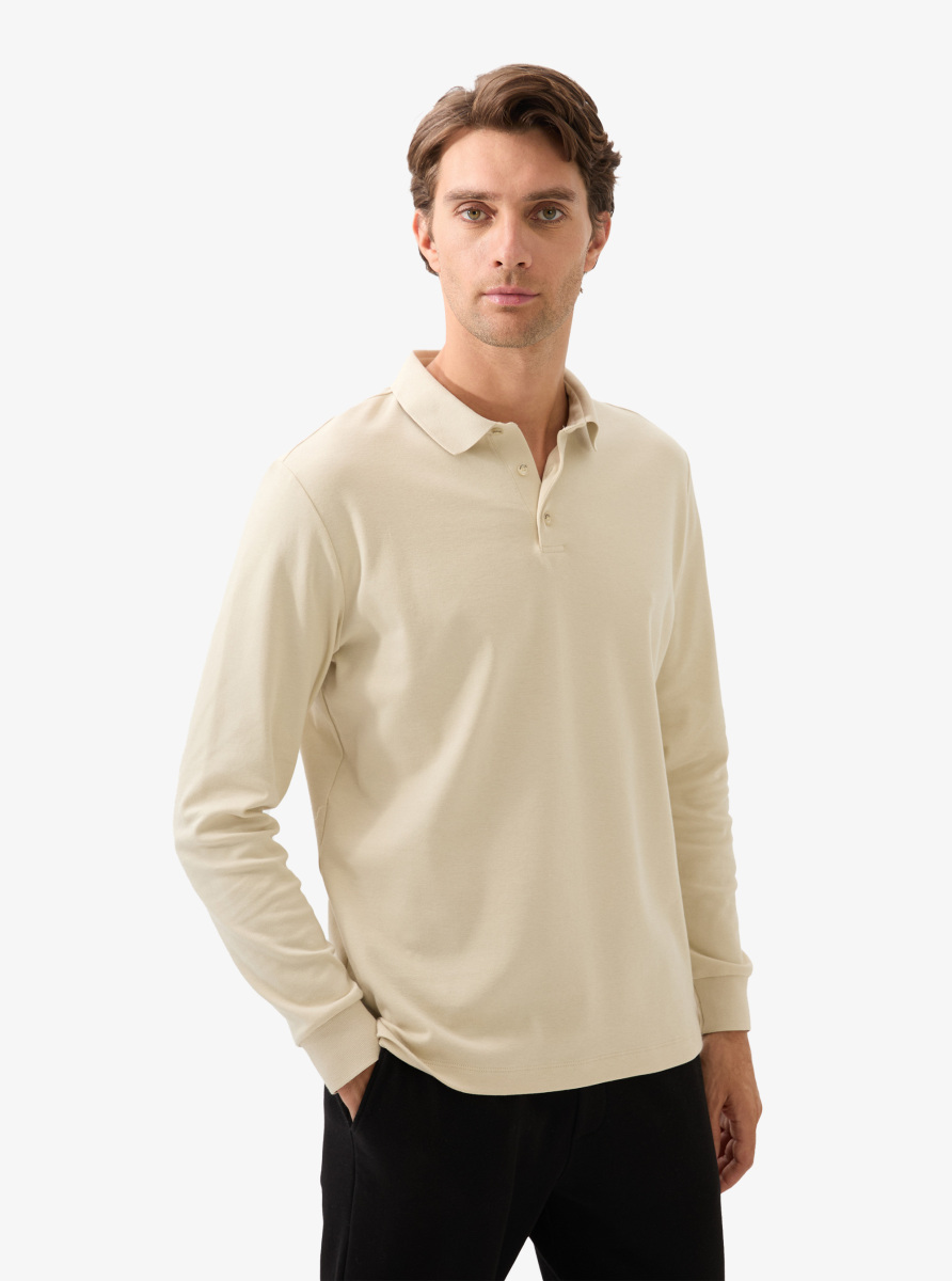 Erkek Polo Yaka T-Shirt 40819 - Krem - Blackspade