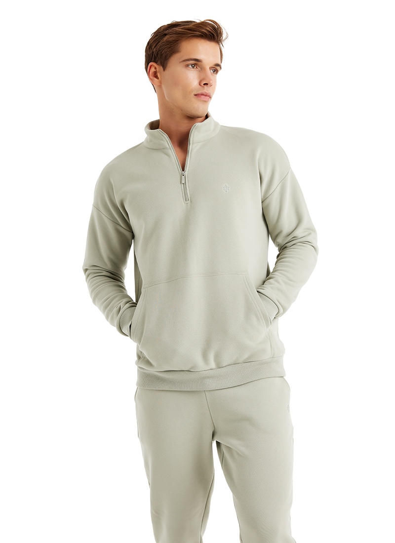 Erkek Sweatshirt 40620 - Yeşil - Blackspade