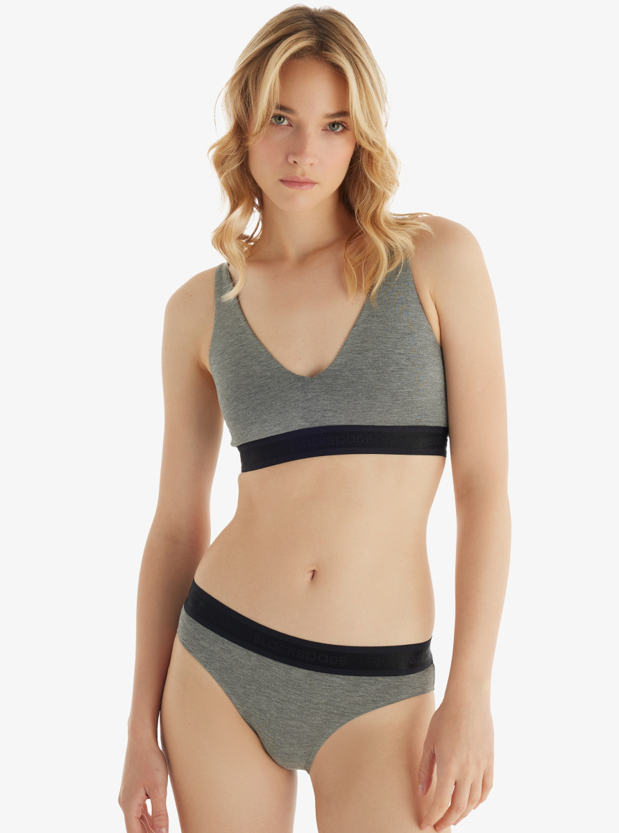 Kadın Slip 51823 - Antrasit Melanj - Blackspade