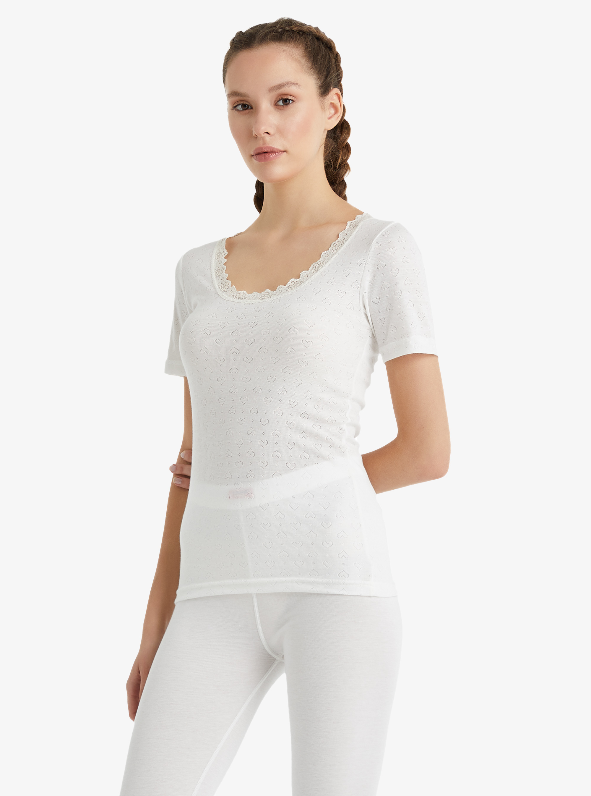 Kadın Termal Tişört 1. Seviye 1267 - Beyaz - Blackspade