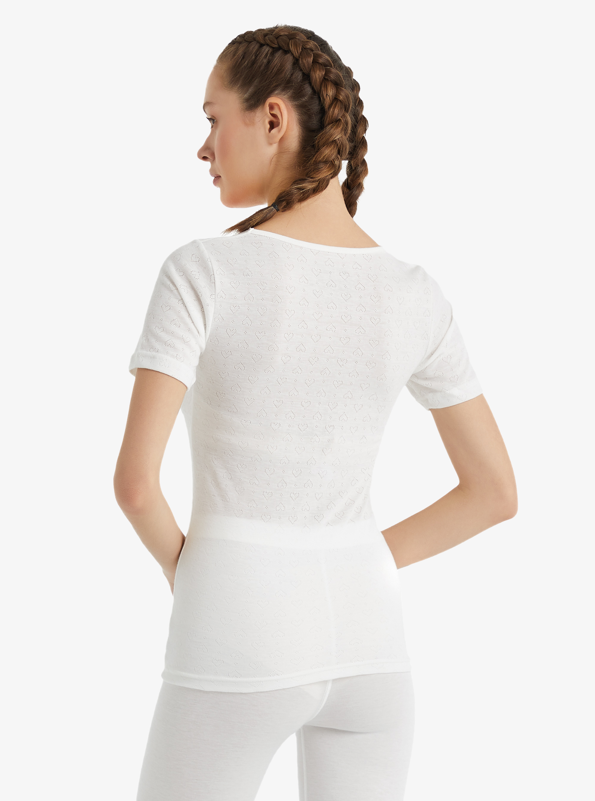 Kadın Termal Tişört 1. Seviye 1267 - Beyaz - Blackspade (1)