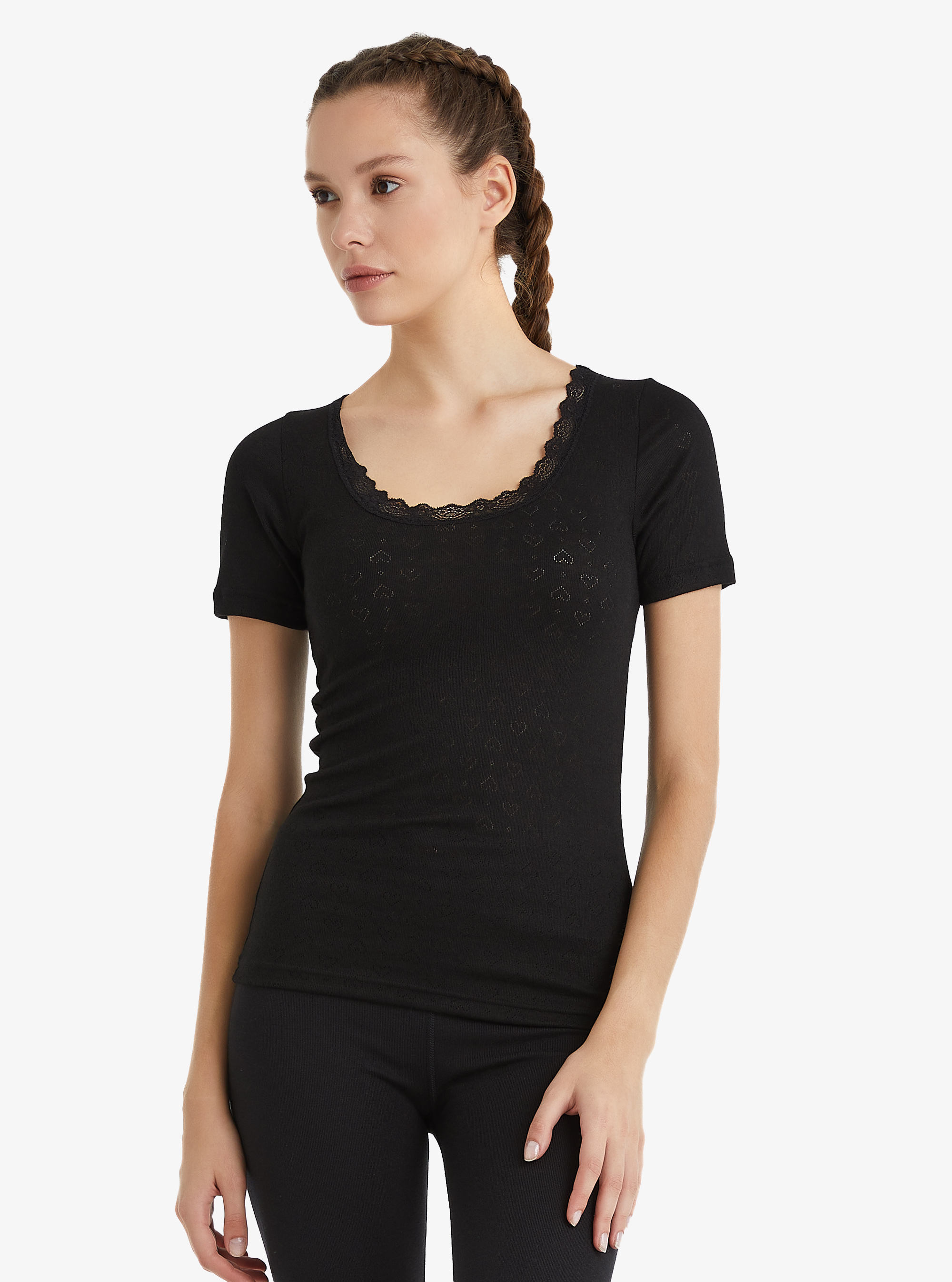 Kadın Termal Tişört 1. Seviye 1267 - Siyah - Blackspade