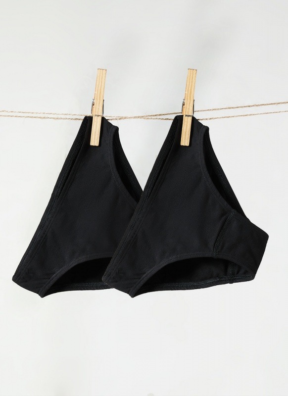 Kız Çocuk Organik Külot 2'li Paket 1195 - Siyah - 2