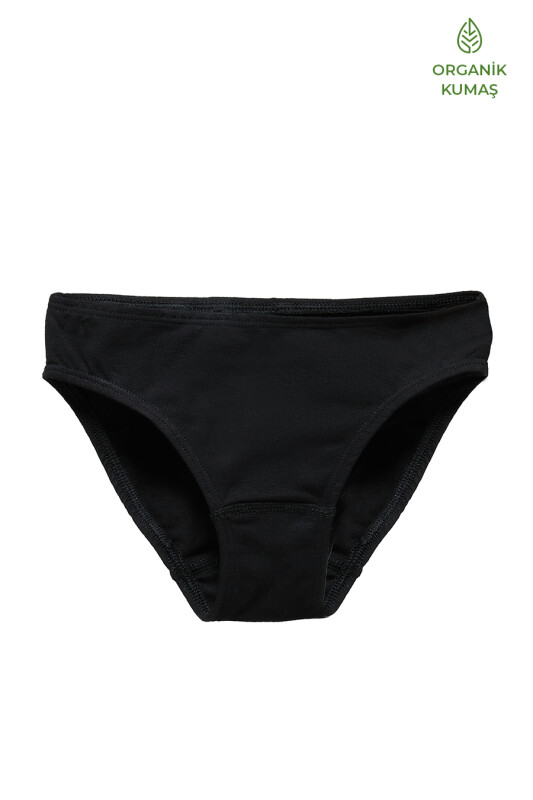 Kız Çocuk Organik Külot 2'li Paket 1195 - Siyah - 1